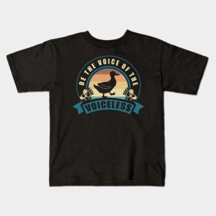 Vegan Gifts Be The Voice Of The Voiceless Vegan Design Kids T-Shirt